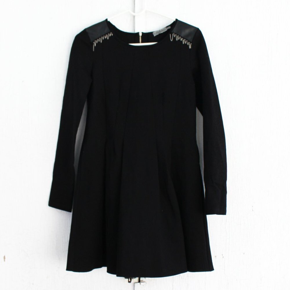 Long Sleeve Vitamin A Black Dress Faux Leather 10